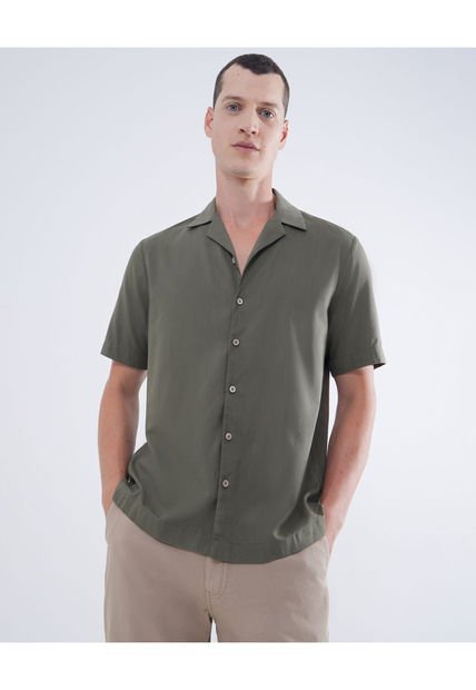 Camisa Para Hombre Manga Corta  Color Verde  Marca Seven Seven #45012035