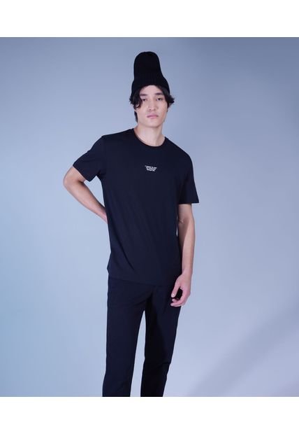 Camiseta Manga Corta Hombre Seven Algodón Negro 45092248-10