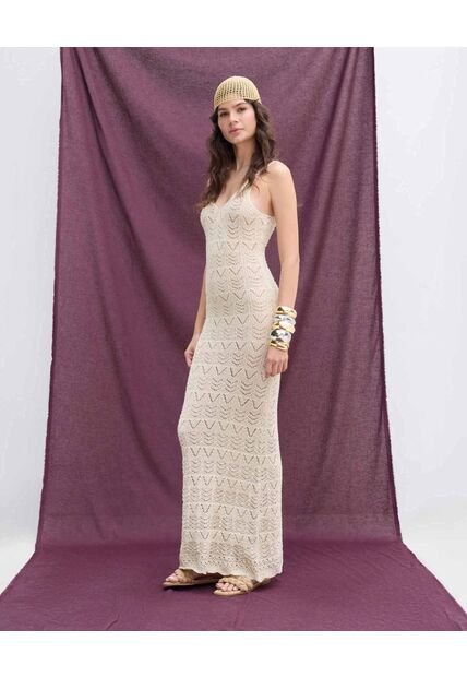 Vestido  Para Mujer M/Sisa Largo Color Crema Marca Seven Seven #28171472