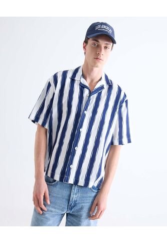 Camisa  Para Hombre Manga Corta Sin Bolsillo Cuello Resort Color Azul Marca Seven Seven #45012236 Seven Seven