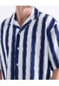 Camisa Resort Estampada  Para Hombre Azul Seven Seven de Seven Seven