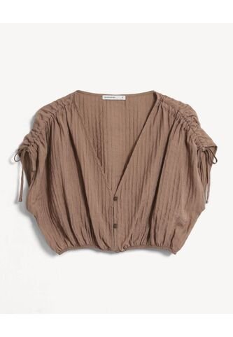 Blusa Para Mujer Manga Corta Color Arena Marca Seven Seven #28124056 Seven Seven