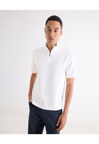 Polo Para Hombre Cuello Mao Sin Bolsillo Color Marfil Marca Seven Seven #45110925 Seven Seven