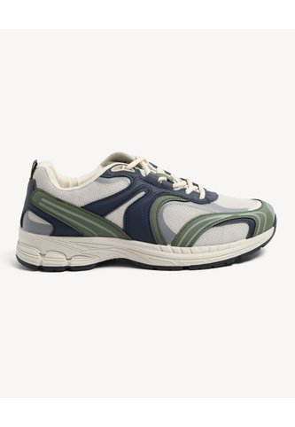 Tenis Tejido Con Refuerzos  Para Hombre Verde Seven Seven Seven Seven