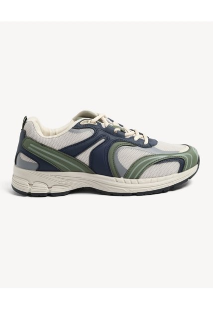 Tenis Tejido Con Refuerzos  Para Hombre Verde Seven Seven