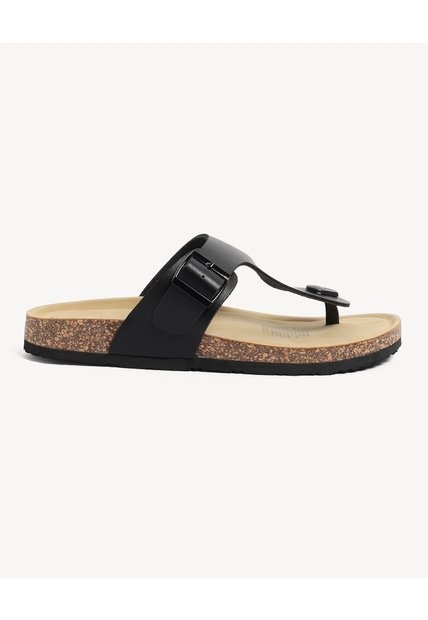 Sandalias Hebilla Anatómica  Para Hombre Negro Seven Seven
