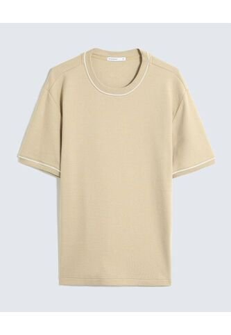 Camiseta Para Hombre Manga Corta Cuello Redondo Color Beige Marca Seven Seven #45092716 Seven Seven