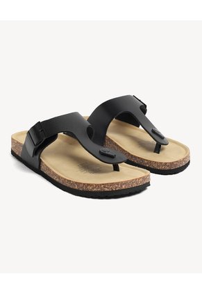 Sandalias Hebilla Anatómica  Para Hombre Negro Seven Seven