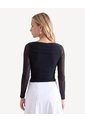 Camiseta Mesh Escote Bandeja  Para Mujer Negro Seven Seven de Seven Seven
