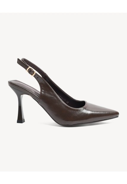 Tacones Destalonados Punta Fina  Para Mujer Café Seven Seven