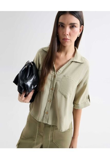 Blusa Para Mujer Manga Corta Color Beige Marca Seven Seven #28124011