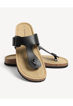 Sandalias Hebilla Anatómica  Para Hombre Negro Seven Seven