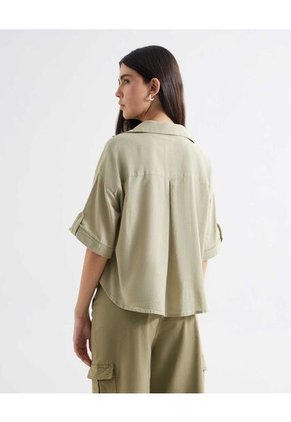 Blusa Para Mujer Manga Corta Color Beige Marca Seven Seven #28124011