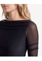 Camiseta Mesh Escote Bandeja  Para Mujer Negro Seven Seven de Seven Seven