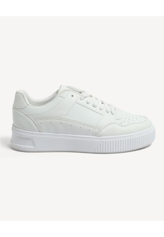 Tenis Suela Ancha Cordones  Para Hombre Blanco Seven Seven Seven Seven