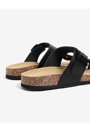 Sandalias Hebilla Anatómica  Para Hombre Negro Seven Seven