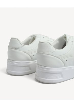 Tenis Suela Ancha Cordones  Para Hombre Blanco Seven Seven