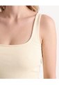 Camiseta Escote Cuadrado  Para Mujer Crema Seven Seven de Seven Seven