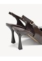 Tacones Destalonados Punta Fina  Para Mujer Café Seven Seven de Seven Seven