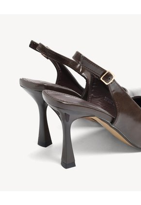 Tacones Destalonados Punta Fina  Para Mujer Café Seven Seven