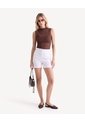 Camiseta Mesh Con Corbata  Para Mujer Café Seven Seven de Seven Seven