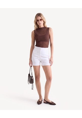 Camiseta Mesh Con Corbata  Para Mujer Café Seven Seven Seven Seven