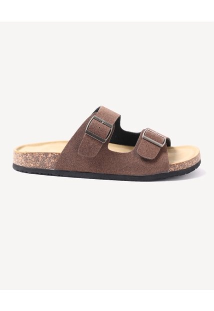 Sandalias Hebillas Ajustables  Para Hombre Café Seven Seven
