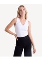 Body Escote En V Entallado  Para Mujer Blanco Seven Seven de Seven Seven
