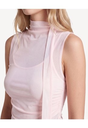 Camiseta Mesh Con Lazo  Para Mujer Rosado Seven Seven