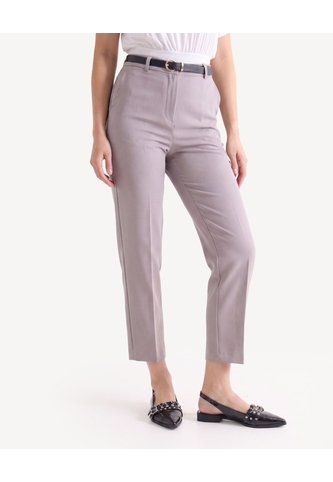 Pantalón Con Cinturón Ajustable  Para Mujer Taupe Seven Seven Seven Seven