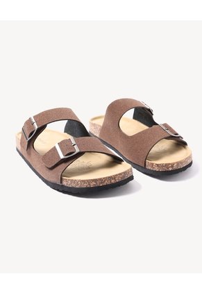 Sandalias Hebillas Ajustables  Para Hombre Café Seven Seven