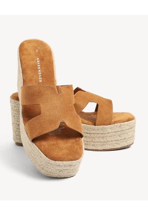 Espadrilles Plataforma Yute  Para Mujer Camel Seven Seven