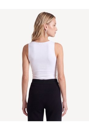 Body Escote En V Entallado  Para Mujer Blanco Seven Seven