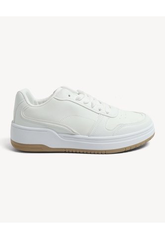 Tenis Cordones Con Base Contraste  Para Mujer Blanco Seven Seven Seven Seven