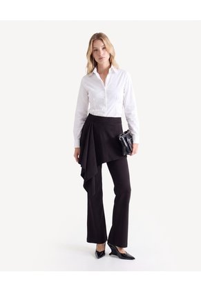 Falda Pantalón Cruzada  Para Mujer Negro Seven Seven