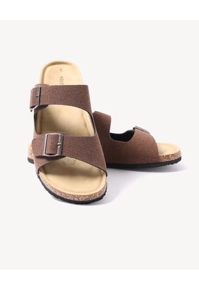 Sandalias Hebillas Ajustables  Para Hombre Café Seven Seven