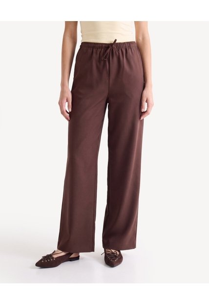 Pantalón Jogger Con Cordón  Para Mujer Café Seven Seven