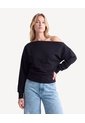 Buzo Escote Ojal  Para Mujer Negro Seven Seven de Seven Seven
