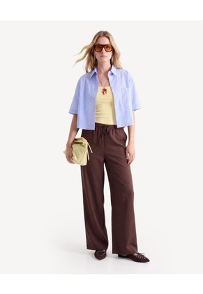 Pantalón Jogger Con Cordón  Para Mujer Café Seven Seven