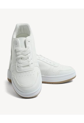 Tenis Cordones Con Base Contraste  Para Mujer Blanco Seven Seven