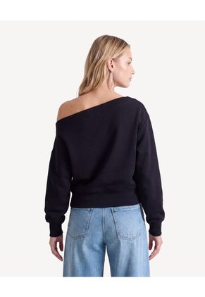 Buzo Escote Ojal  Para Mujer Negro Seven Seven