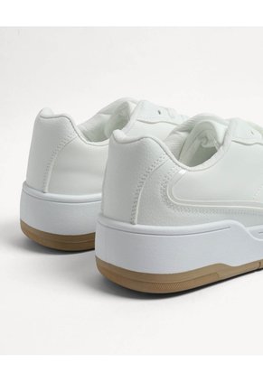 Tenis Cordones Con Base Contraste  Para Mujer Blanco Seven Seven