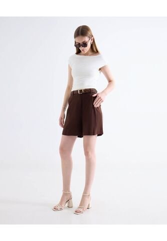 Short  Para Mujer Multiusos Plano Color Café Marca Seven Seven #28191099 Seven Seven