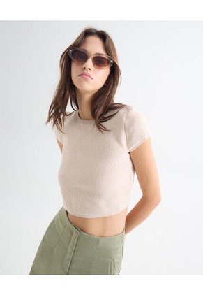 Camiseta Para Mujer Manga Corta Color Arena Marca Seven Seven #28096227