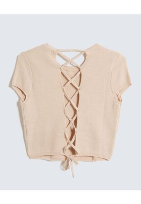 Camiseta Para Mujer Manga Corta Color Arena Marca Seven Seven #28096227