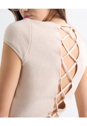 Camiseta Para Mujer Manga Corta Color Arena Marca Seven Seven #28096227