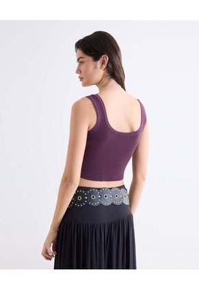 Camiseta Para Mujer Manga Sisa Cuello Redondo Color Café Marca Seven Seven #28096423