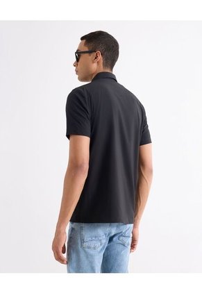 Camisa  Para Hombre Manga Corta Sin Bolsillo Cuello Casual M Color Negro Marca Seven Seven #45012222