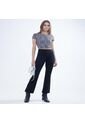 Crop Top Manga Corta  Para Mujer Negro Seven Seven de Seven Seven