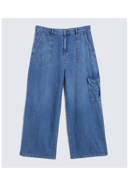 Jean Para Mujer Cargo Color Azul Medio Marca Seven Seven #28160859